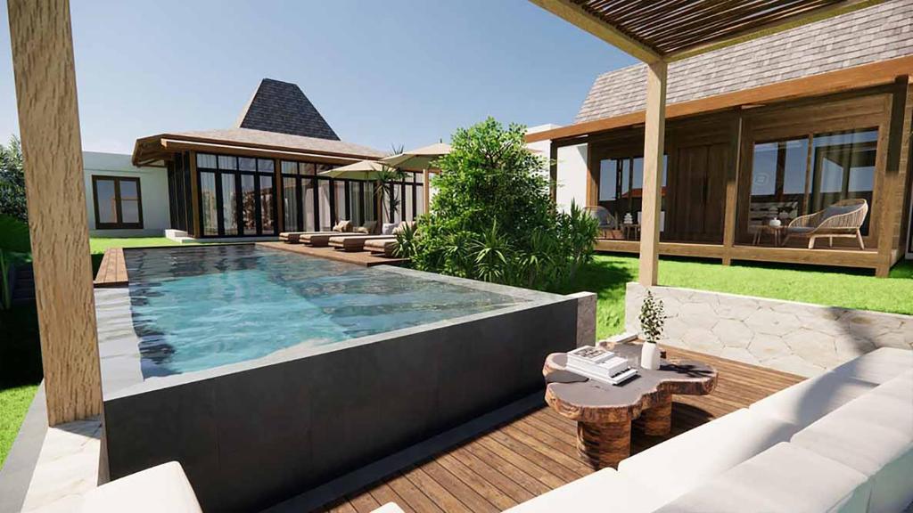 basen na podwórku domu w obiekcie Villa Sebelah by Optimum Bali Villas w mieście Seminyak