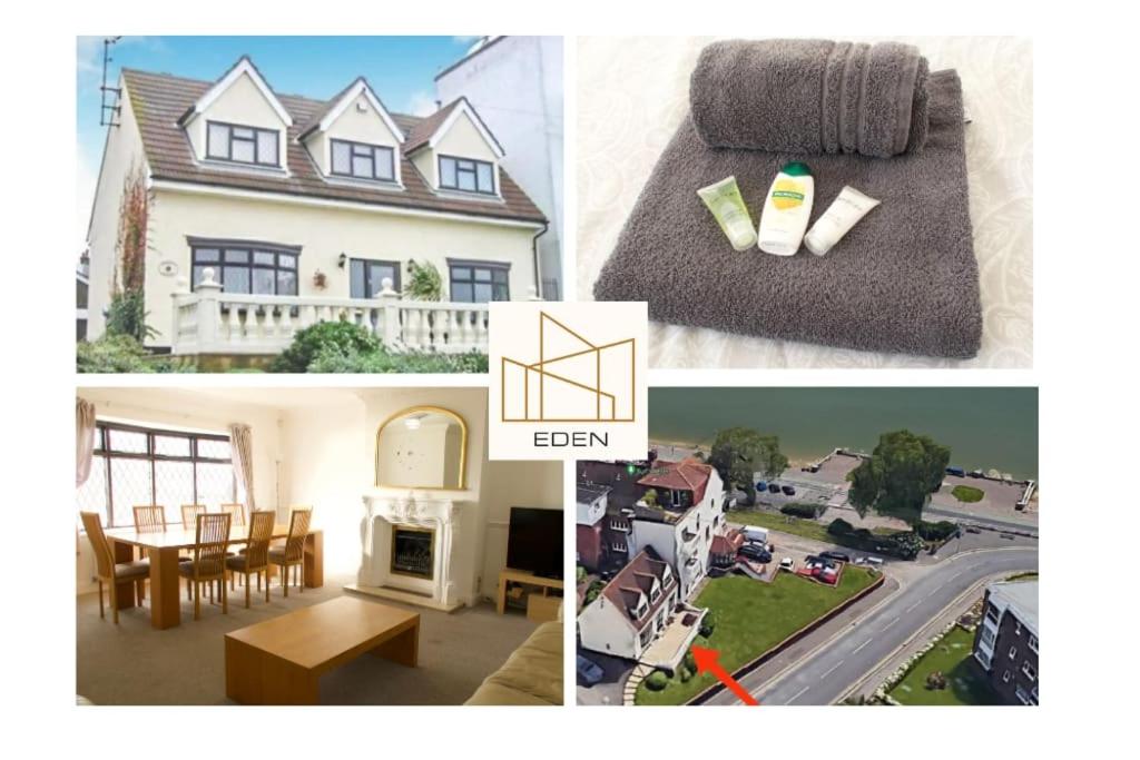 a collage of pictures of a home with a house at Entire Private House In Chalkwell (Southend) Amazing Sea Views in Southend-on-Sea