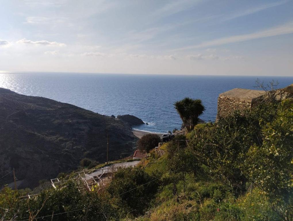 a view of the ocean from a hill at Virgin Beauty in Armenistis