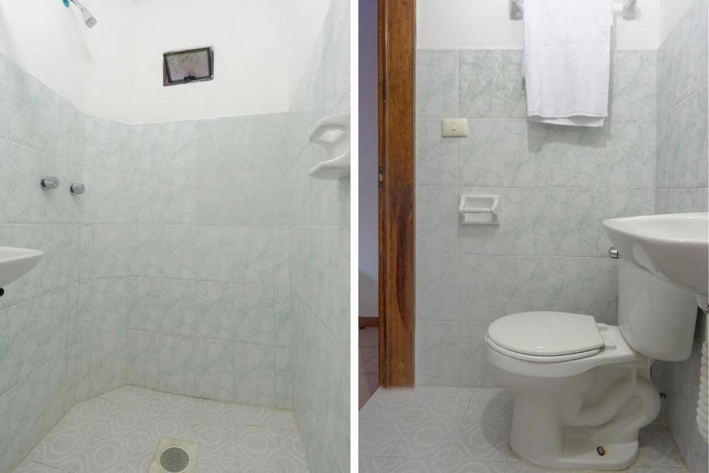 Koupelna v ubytování Hotel Coyopolan