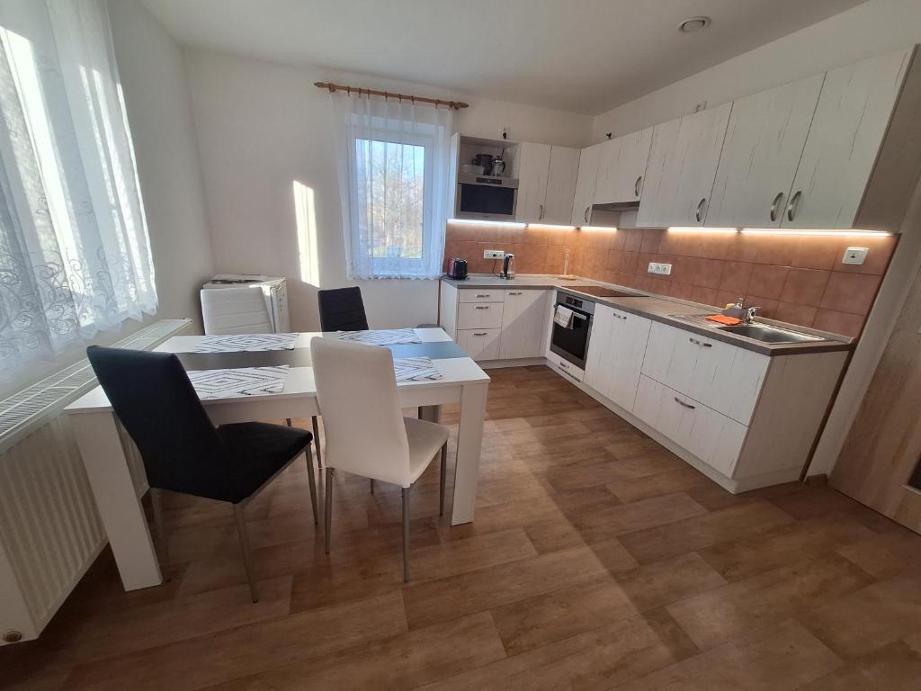 Kuchyň nebo kuchyňský kout v ubytování Pod Chlumem - útulný byt v blízkosti centra
