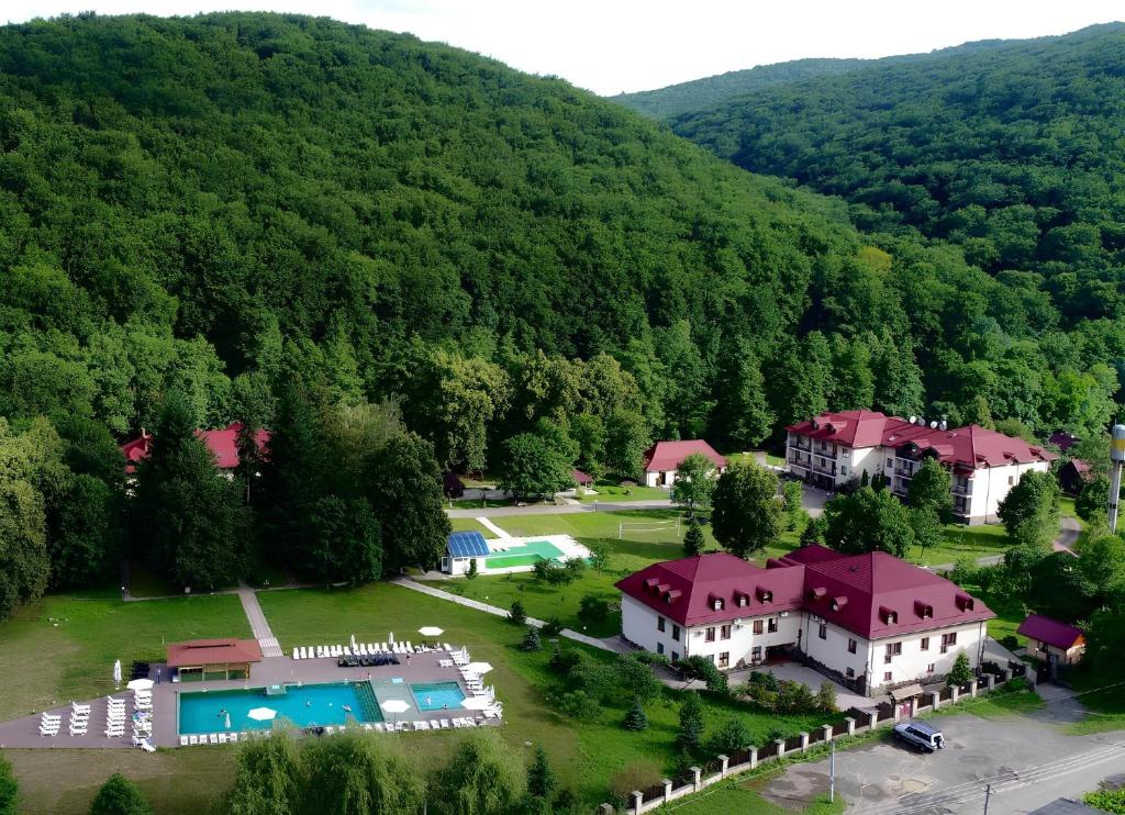 an aerial view of a resort in the mountains at Bogolvar Retreat Resort in Antonovka