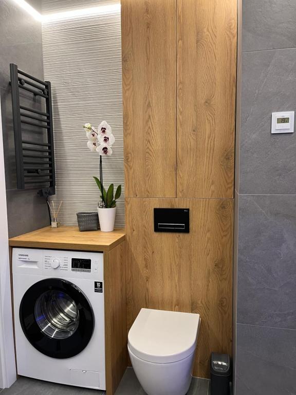 Koupelna v ubytování Apartament Kamienna 28 z prywatną sauną
