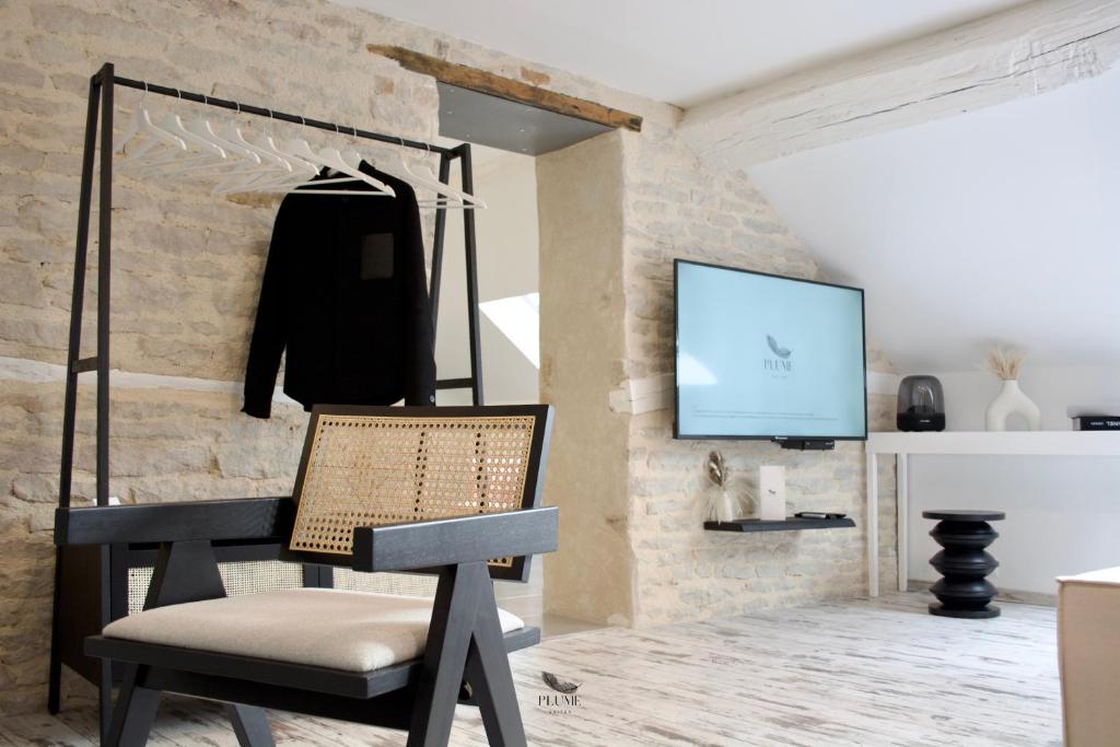 TV a/nebo společenská místnost v ubytování Plume Suites