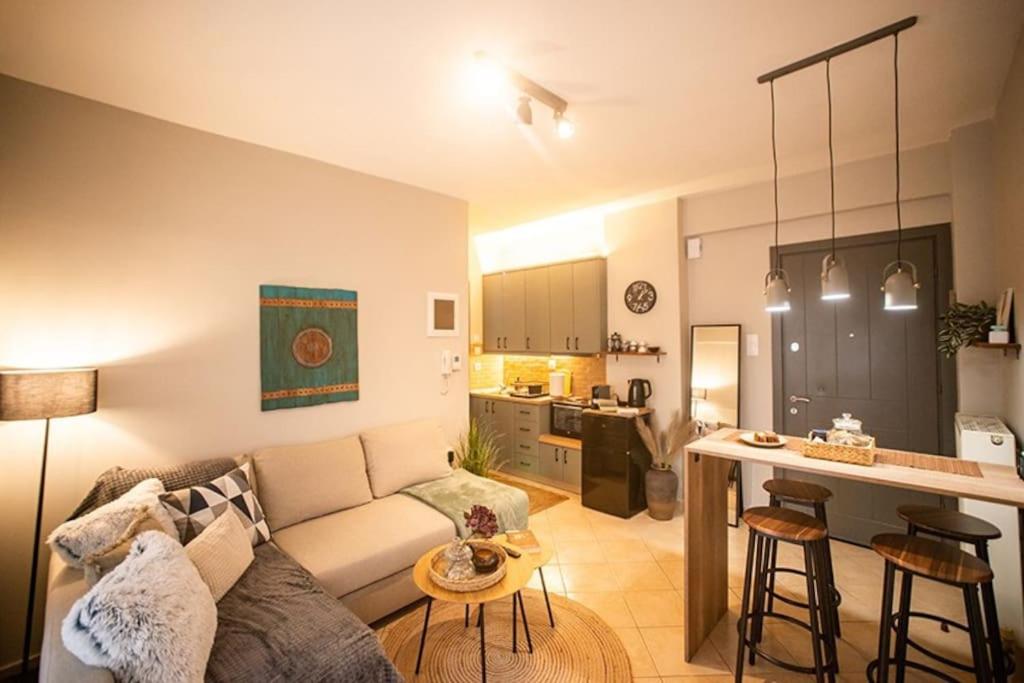 Ruang duduk di Διαμέρισμα στη Λάρισα Your home