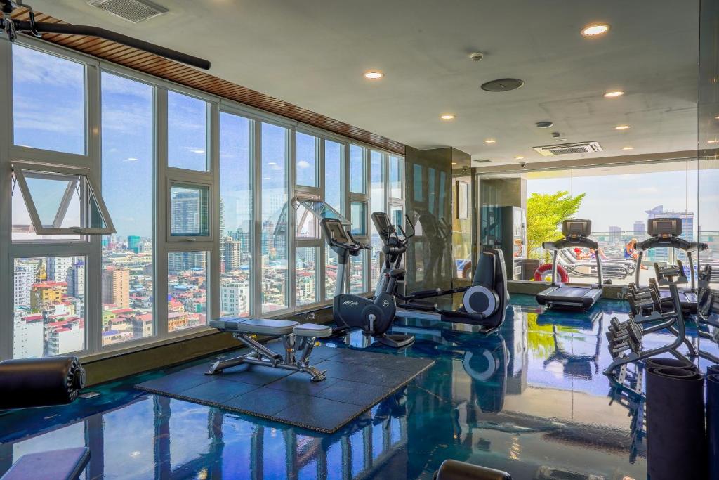 Fitness centrum a/nebo fitness zařízení v ubytování URBAN PALACE
