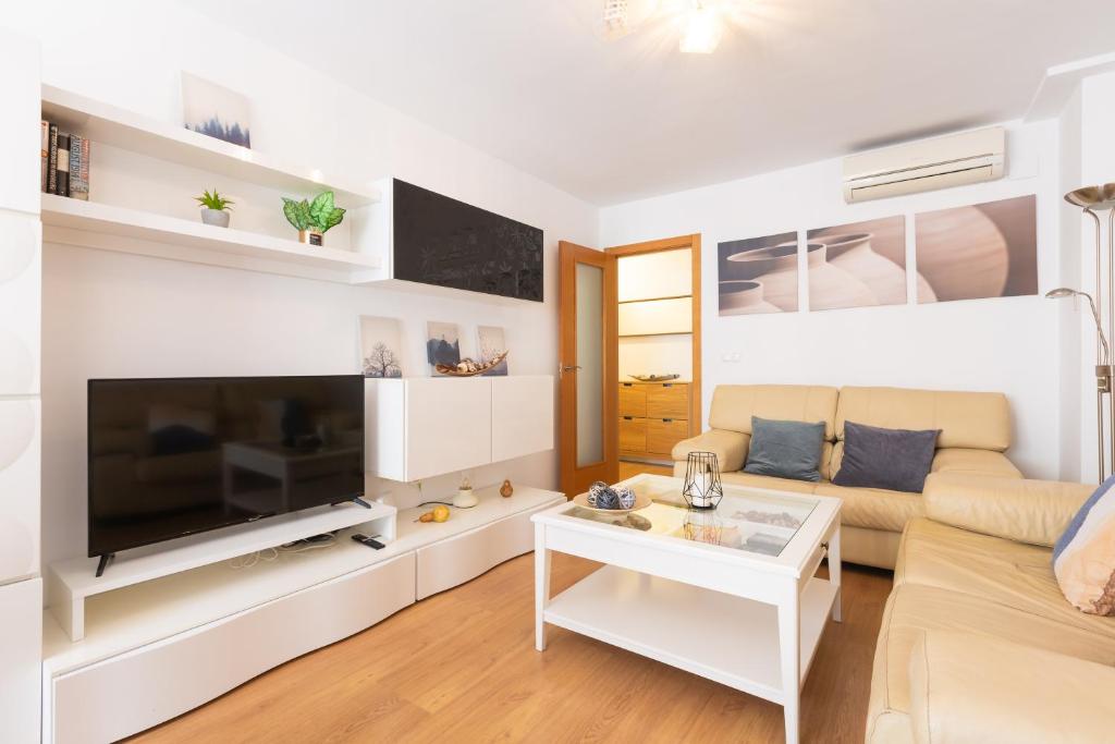 Et tv og/eller underholdning på Dormir en el Palo Beach Pets Friend