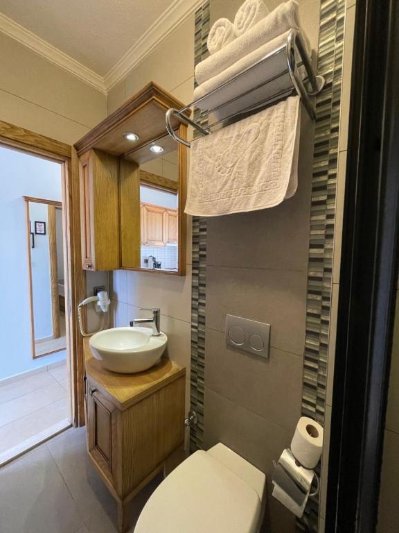 Koupelna v ubytování Veziroğlu Apart