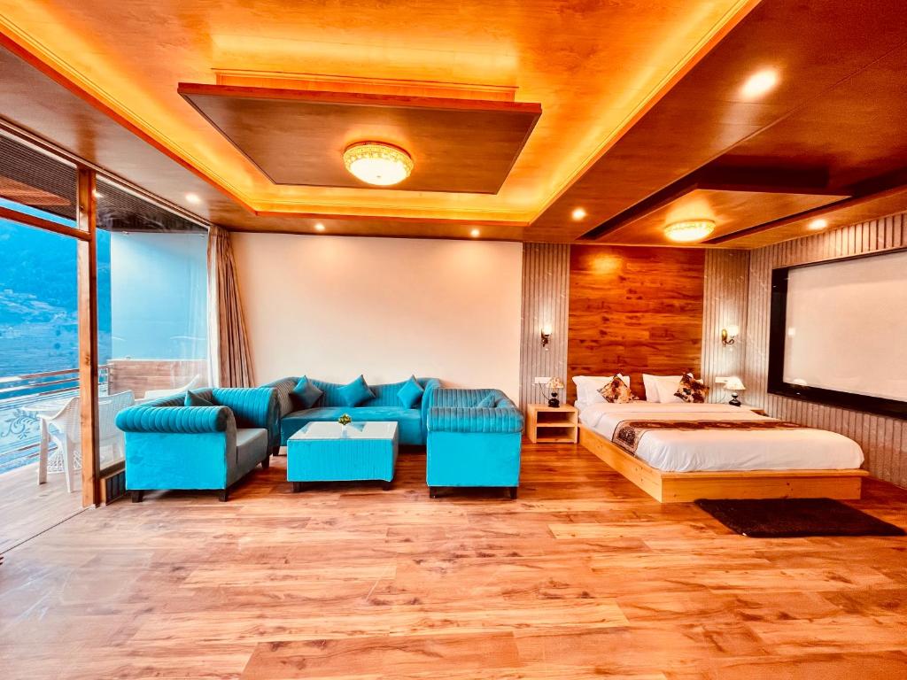 Posezení v ubytování Rockland Cottage, Manali - Centrally Heated & Air Cooled Premium Rooms