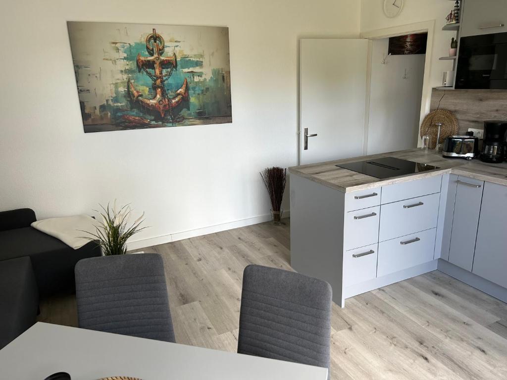 Kuchyň nebo kuchyňský kout v ubytování Küstenbude Ankerplatz