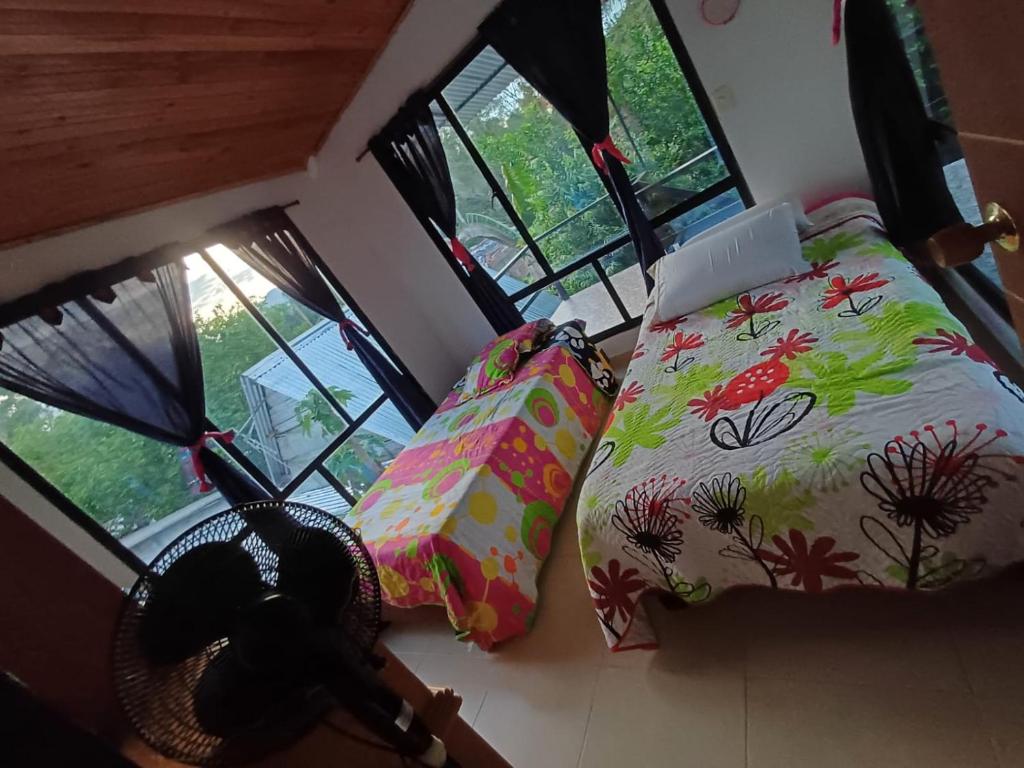 Tempat tidur dalam kamar di Casa Carmen de apicala