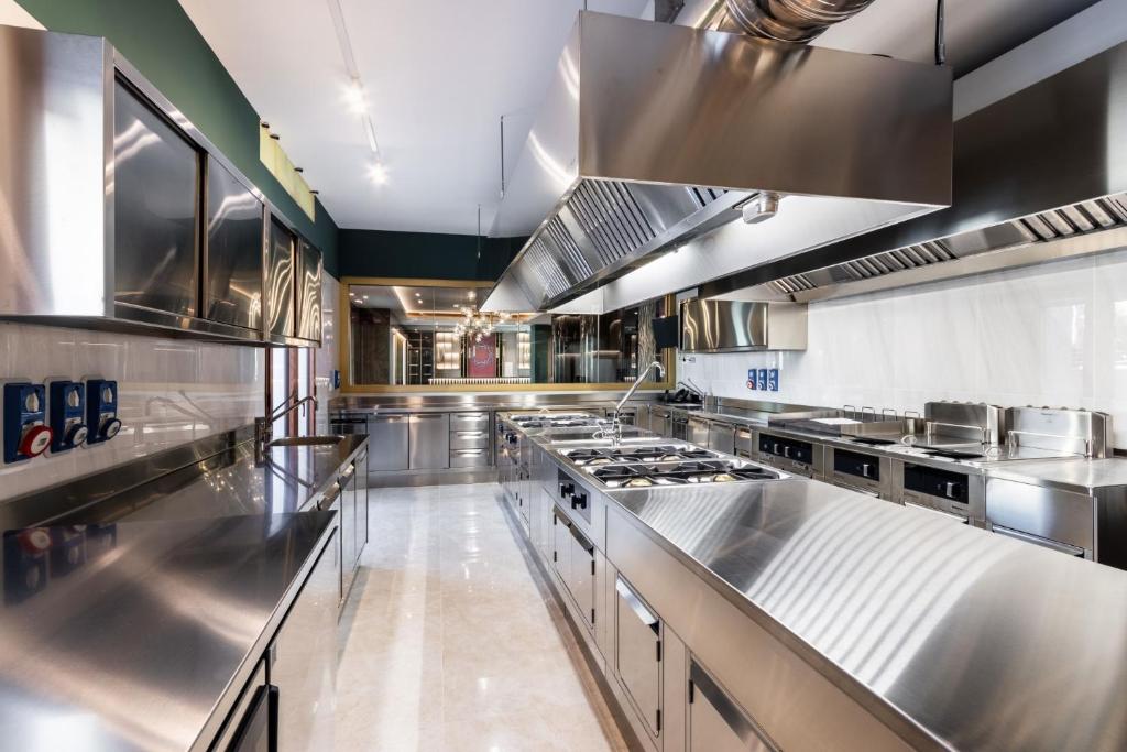 Kuchyň nebo kuchyňský kout v ubytování Hotel Netum Mare