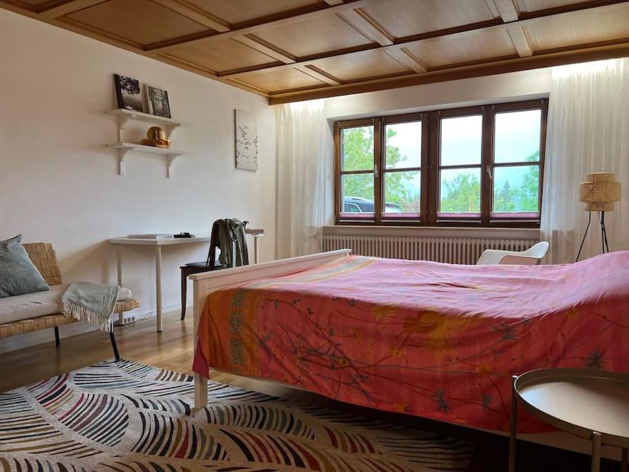 Postel nebo postele na pokoji v ubytování Haus Bergblick
