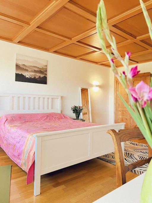 Postel nebo postele na pokoji v ubytování Haus Bergblick