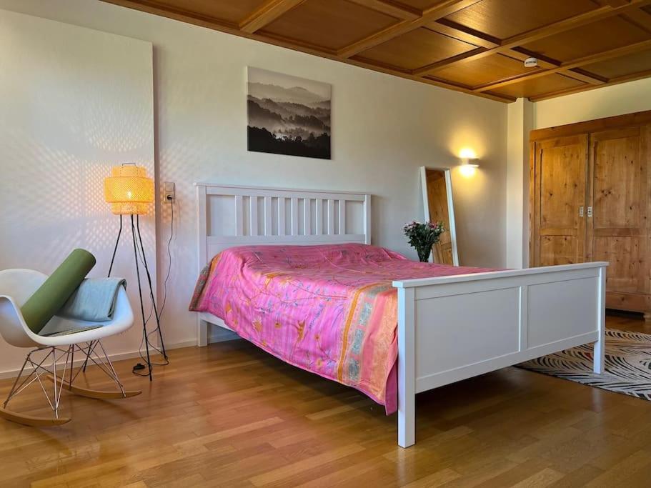 Postel nebo postele na pokoji v ubytování Haus Bergblick