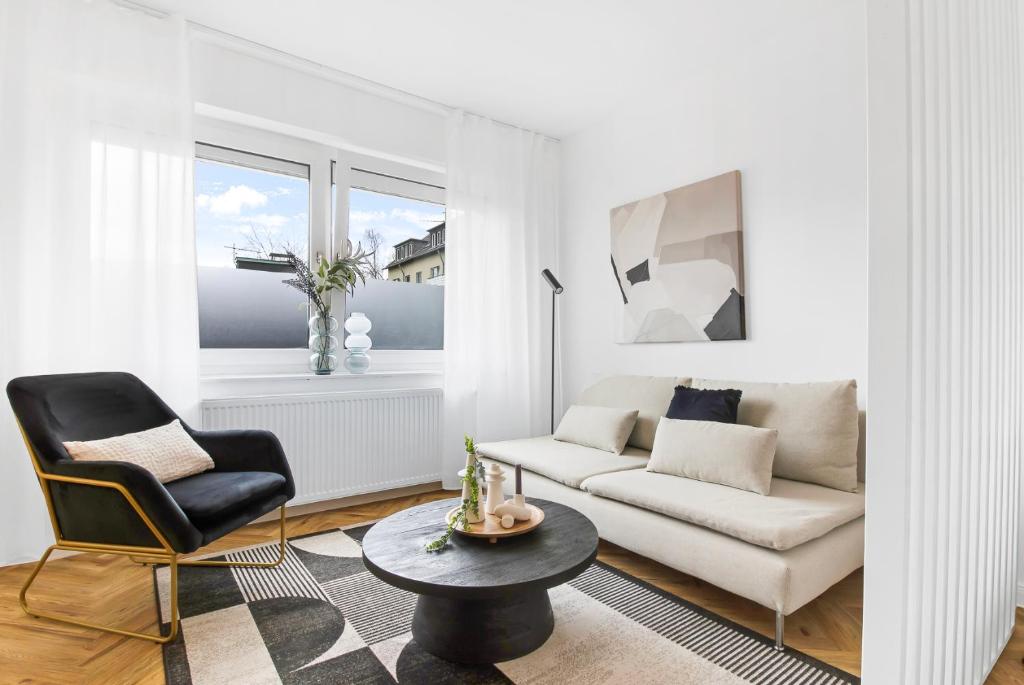 Χώρος καθιστικού στο Gemütliches Apartment/ Ruhrpark