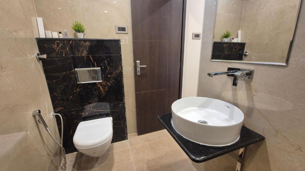 Koupelna v ubytování Hotel JANAS