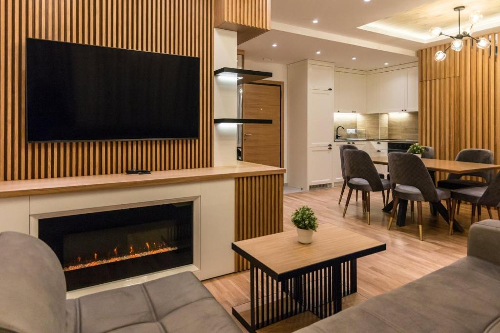 TV a/nebo společenská místnost v ubytování Tara Lux apartmani