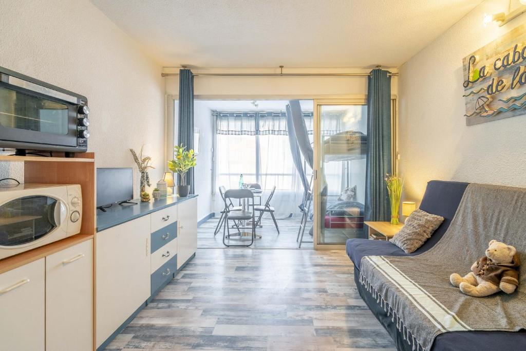 Η κουζίνα ή μικρή κουζίνα στο Appartement à La grande plage