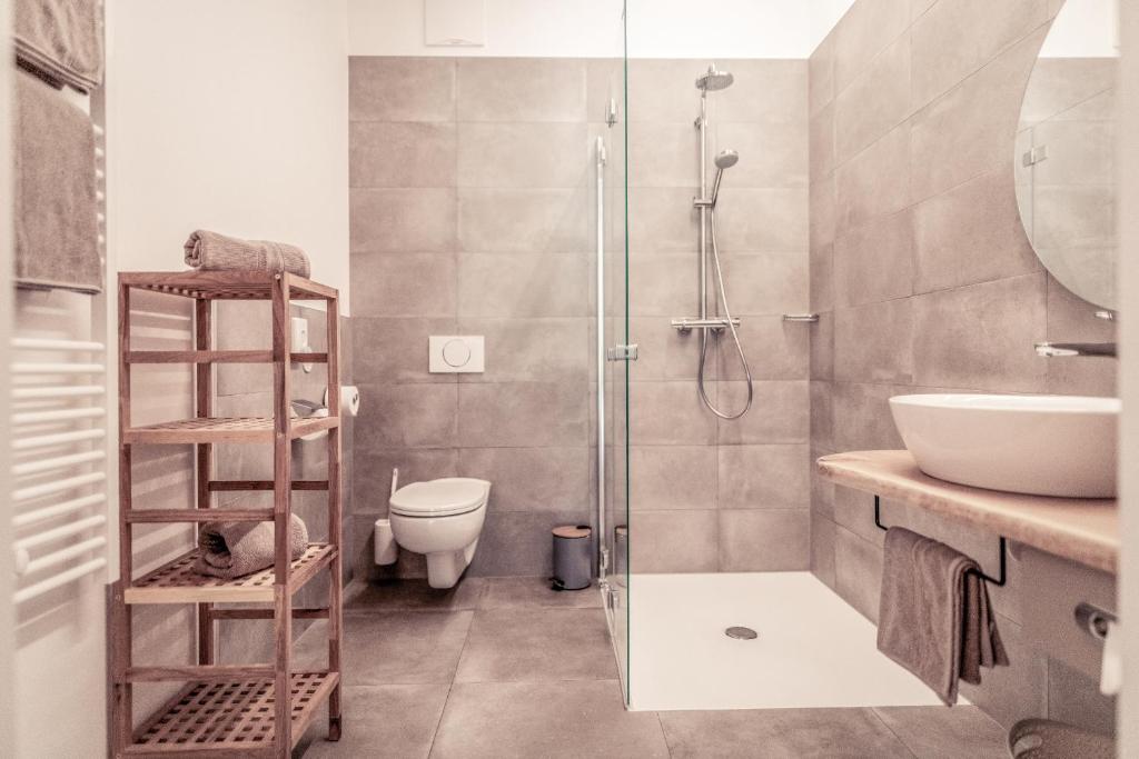 Koupelna v ubytování Boutique Hotel LechZeit