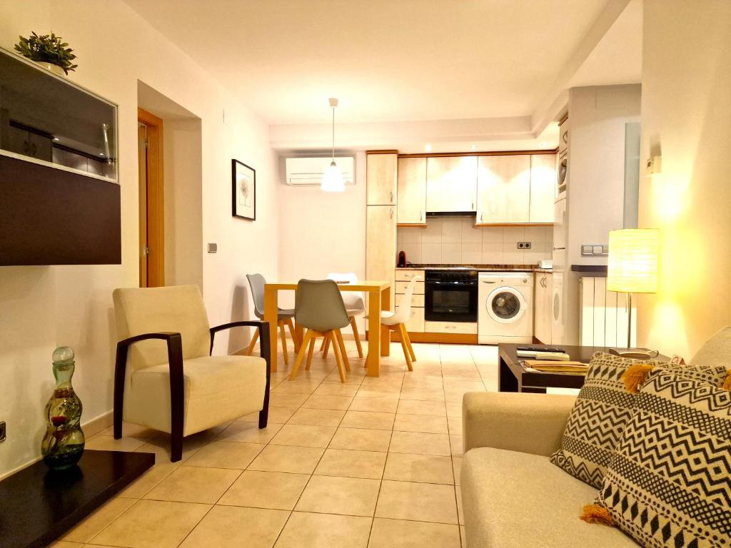 Kuchyň nebo kuchyňský kout v ubytování Sierco Apartamentos Ainsa