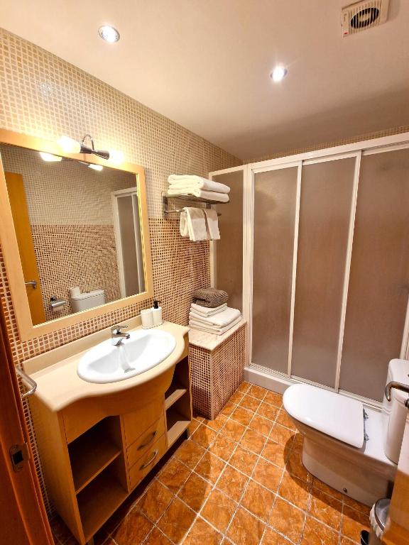 Koupelna v ubytování Sierco Apartamentos Ainsa