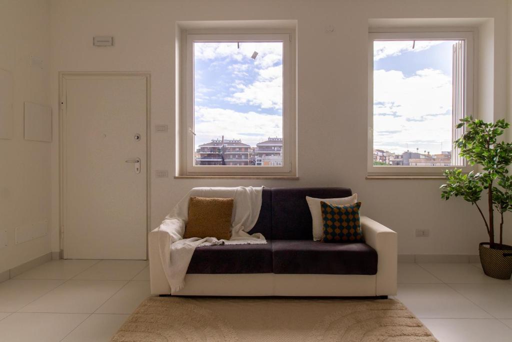 Posezení v ubytování Sky Suite Blue Pomezia