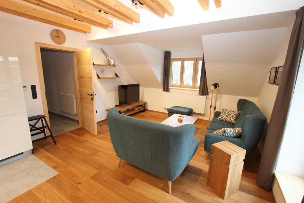 Posezení v ubytování Helly - Kvilda - apartmány