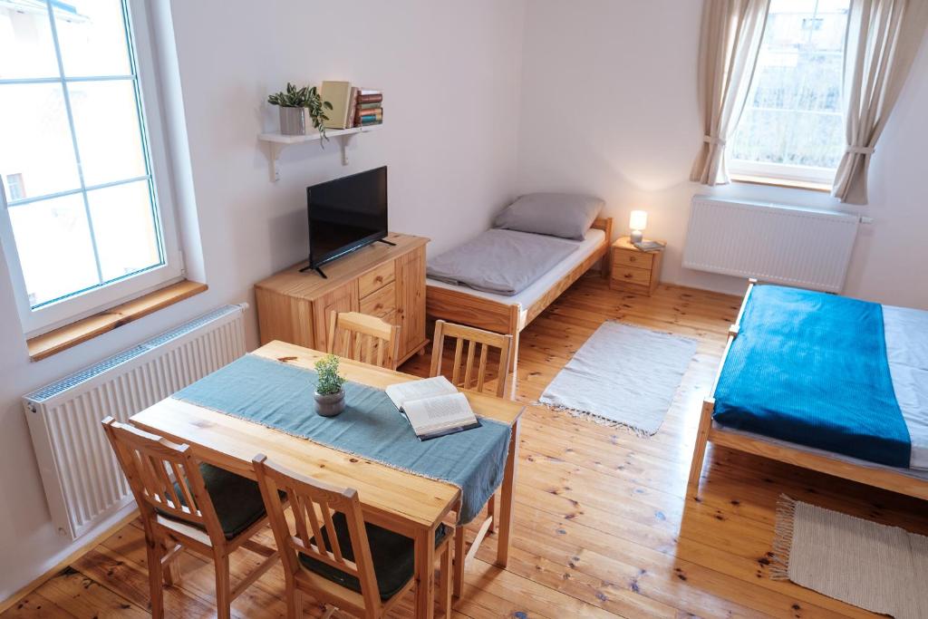 Postel nebo postele na pokoji v ubytování U staré cesty