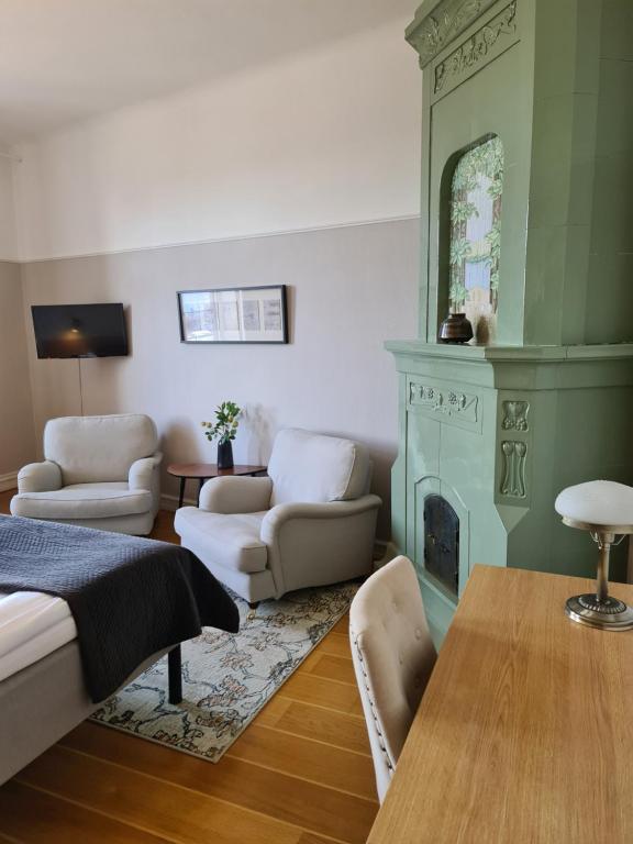 Posezení v ubytování Hamnhotellet Kronan
