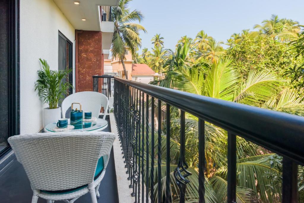 Balkón nebo terasa v ubytování Etereo Stays, Luxury Premium Apartments Baga, Arpora, Goa
