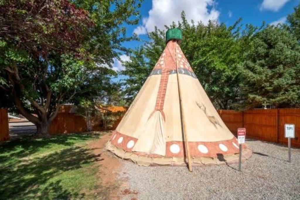a small teepee tent sitting in a yard at Moab RV Resort Glamping Tipi OKTP-53 in Moab