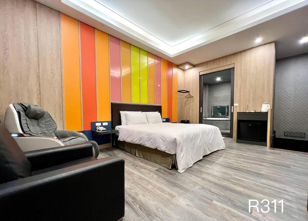 Postel nebo postele na pokoji v ubytování Cigar Motel