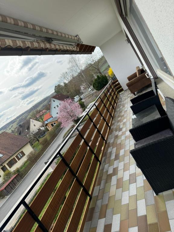 Balkón nebo terasa v ubytování Main Weindorf Unterkunft
