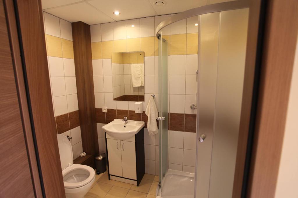 Koupelna v ubytování HOTELik A2