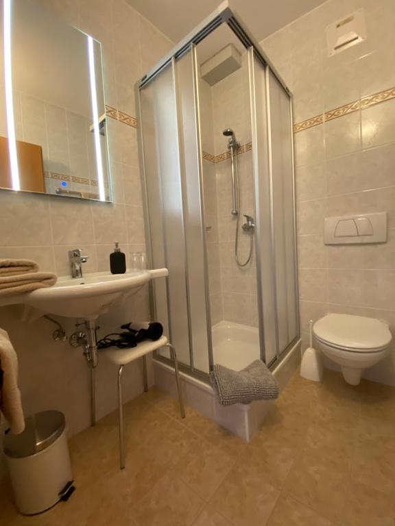 A bathroom at Frühstückspension Haus Ebersdorf