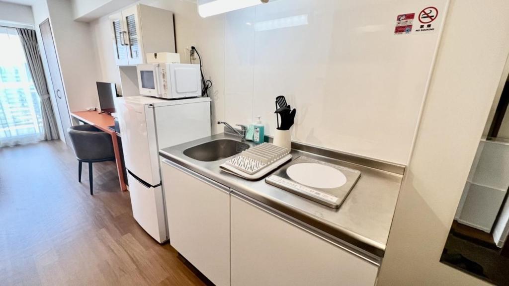 Kuchyň nebo kuchyňský kout v ubytování Apartment Hotel Ecott