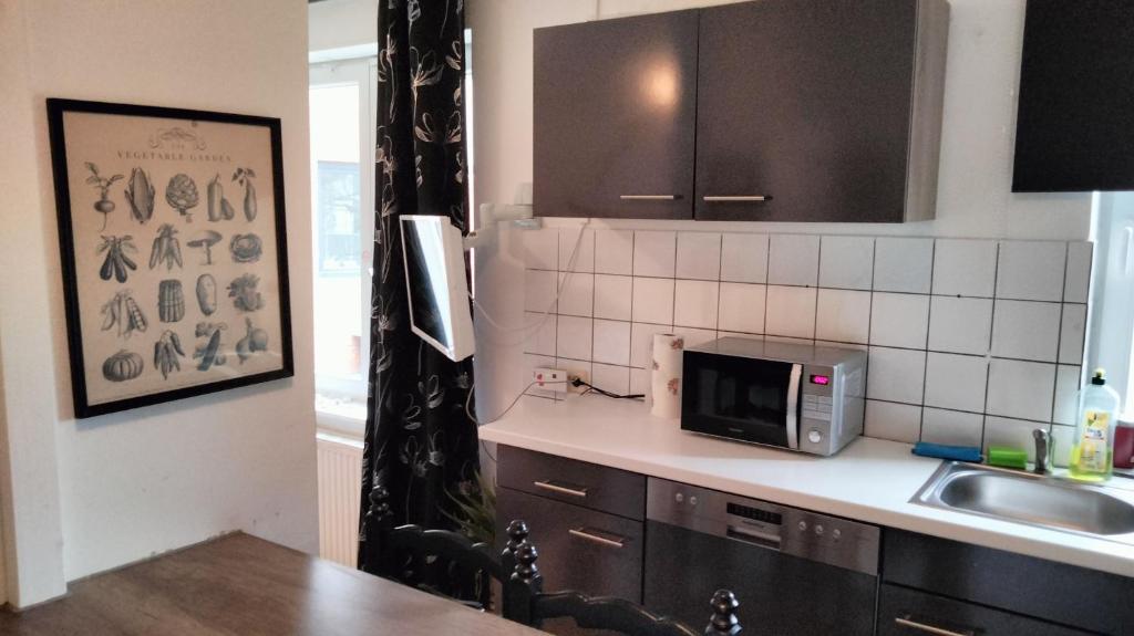 Kuchyň nebo kuchyňský kout v ubytování Praktische City Apartments direkt am Hauptbahnhof