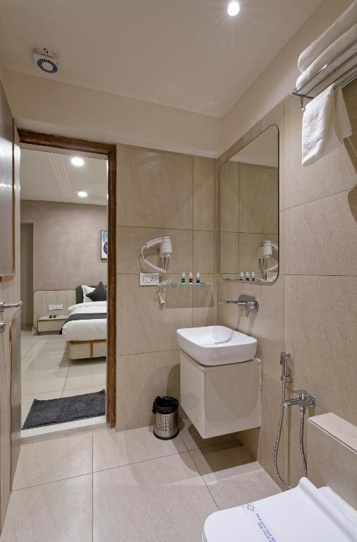 Koupelna v ubytování Exora Inn
