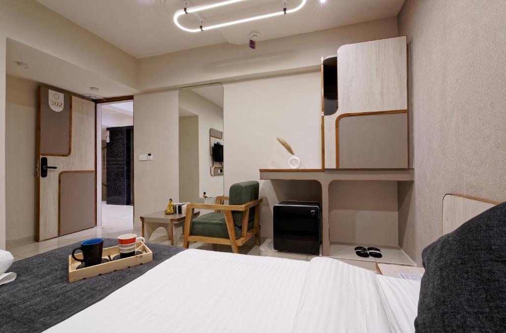 Postel nebo postele na pokoji v ubytování Exora Inn