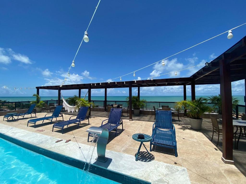 Bazén v ubytování Bela Hospedagem - Marinas Flat - Excelente localização na orla de Cabo Branco nebo v jeho okolí