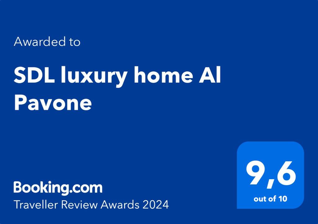 SDL luxury home Al Pavone tanúsítványa, márkajelzése vagy díja
