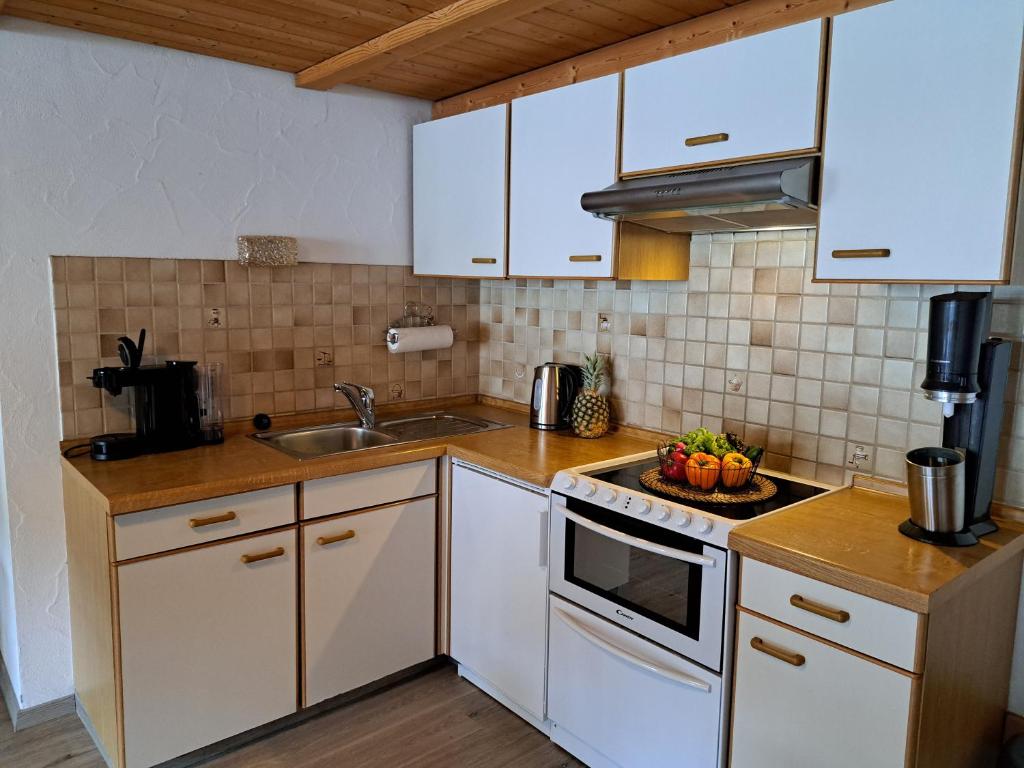 Kuchyň nebo kuchyňský kout v ubytování Ferienwohnung Hartmann