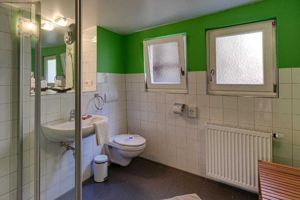 Koupelna v ubytování Hotel Kleine Radlerherberge