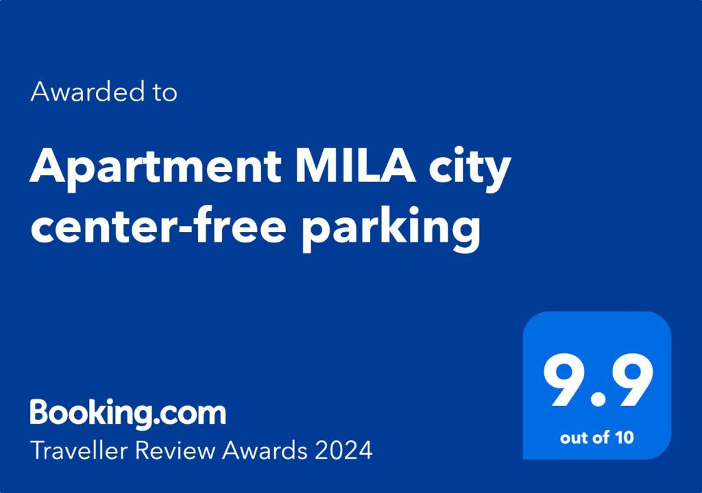 Certifikát, hodnocení, plakát nebo jiný dokument vystavený v ubytování MILA city center-free parking
