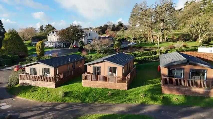 an aerial view of homes in a subdivision at Two Bedroom Lodge In The Country - Oak, Stag, Acorn in Liskeard