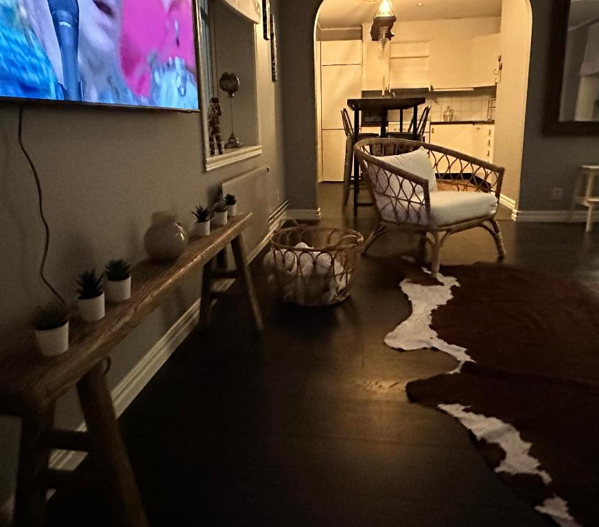 TV a/nebo společenská místnost v ubytování Tummens B & B