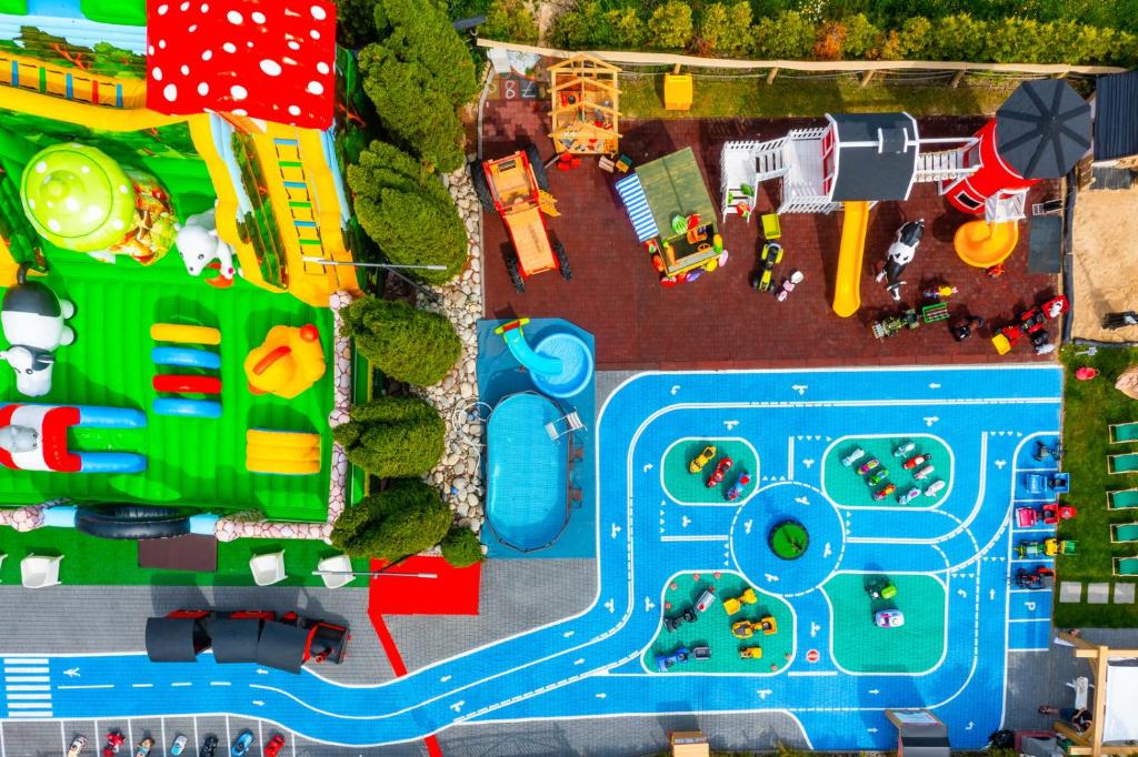 an overhead view of a toy park with a playground at Panocek in Białka Tatrzańska