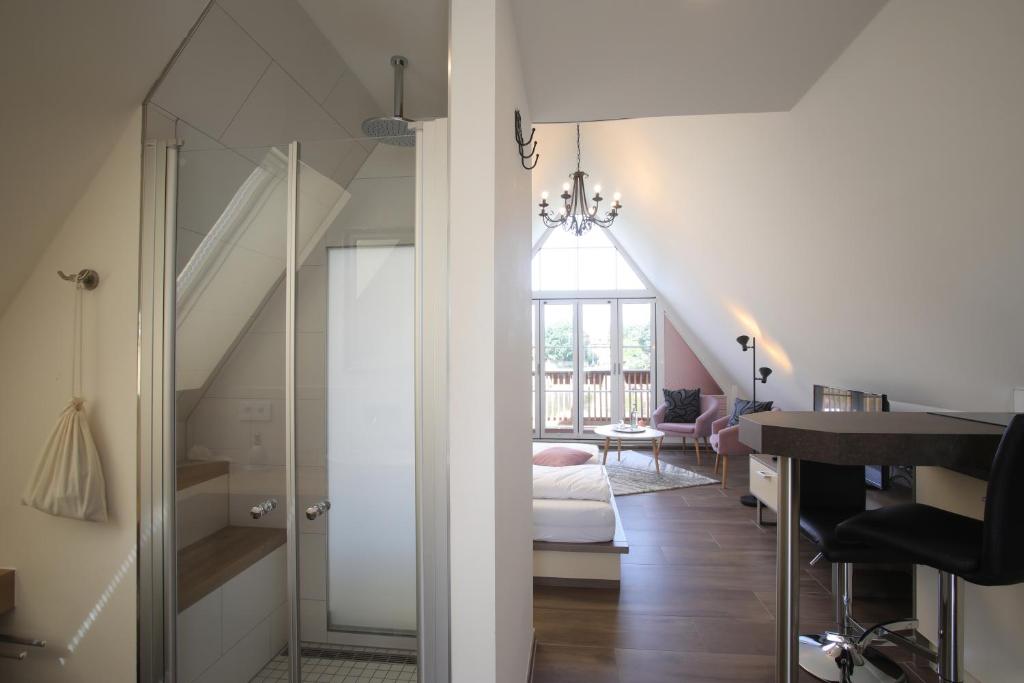 Koupelna v ubytování Hotel Grohnder Fährhaus