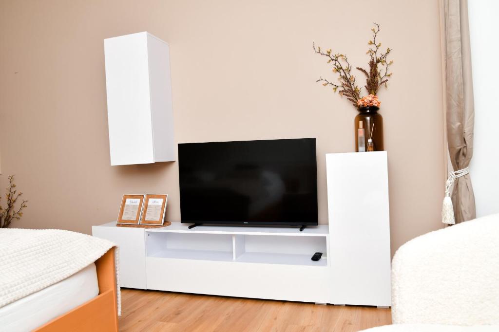 En TV eller et underholdningssystem på Miadora apartments - Apartma Idina